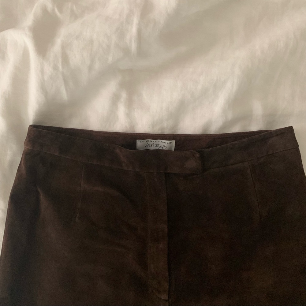 Lord & Taylor Brown Suede Pants - Picture 8 of 15